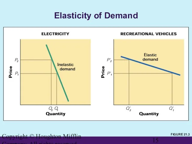 Copyright © Houghton Mifflin Company. All rights reserved. Elasticity of Demand FIGURE 21.3