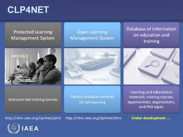 CLP4NET Database of information on education and training Open Learning Management