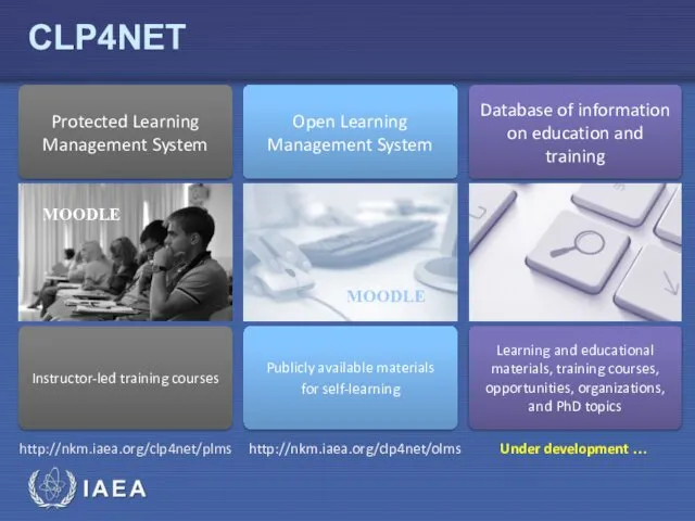 CLP4NET Database of information on education and training Open Learning Management