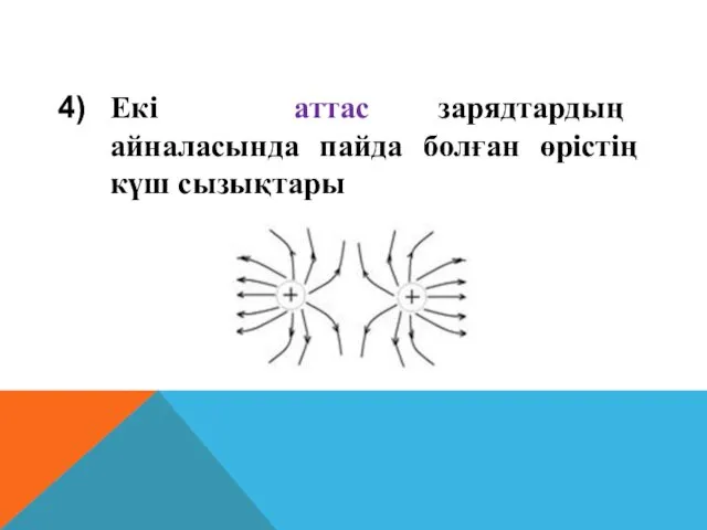 Екі аттас зарядтардың айналасында пайда болған өрістің күш сызықтары