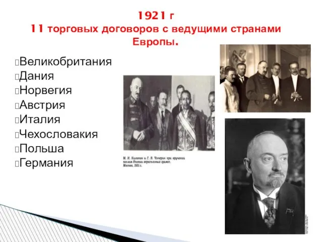 Великобритания Дания Норвегия Австрия Италия Чехословакия Польша Германия 1921 г 11