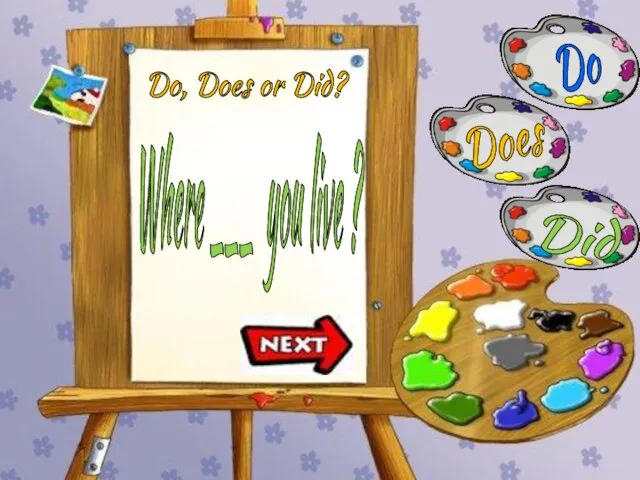 Do Does Did Do, Does or Did? Where ___ you live ?