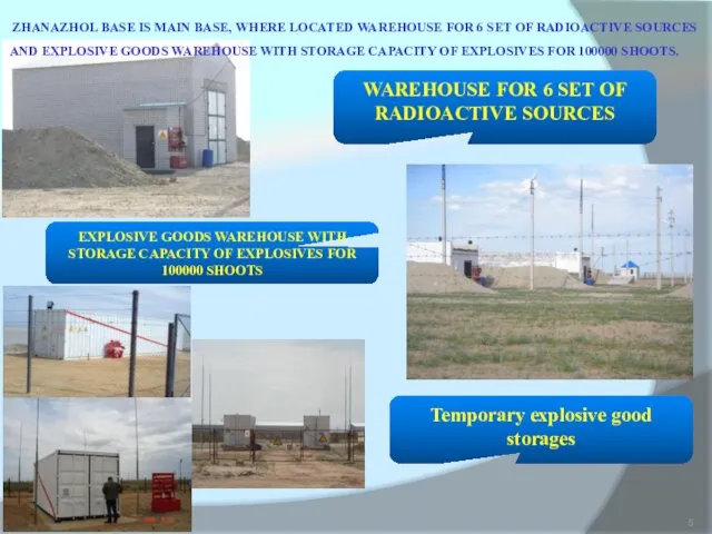 WAREHOUSE FOR 6 SET OF RADIOACTIVE SOURCES EXPLOSIVE GOODS WAREHOUSE WITH