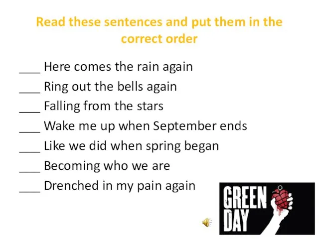 Read these sentences and put them in the correct order ___