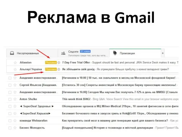 Реклама в Gmail