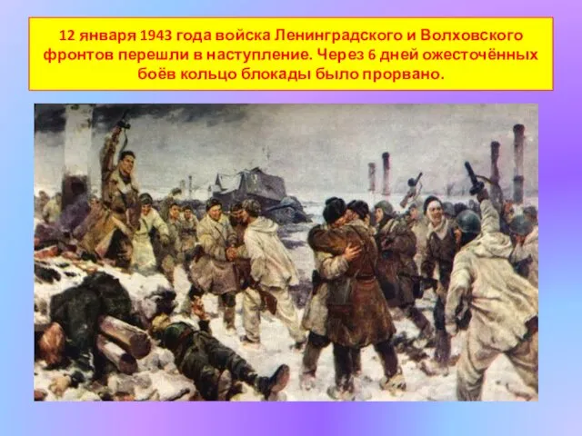 12 января 1943 года войска Ленинградского и Волховского фронтов перешли в