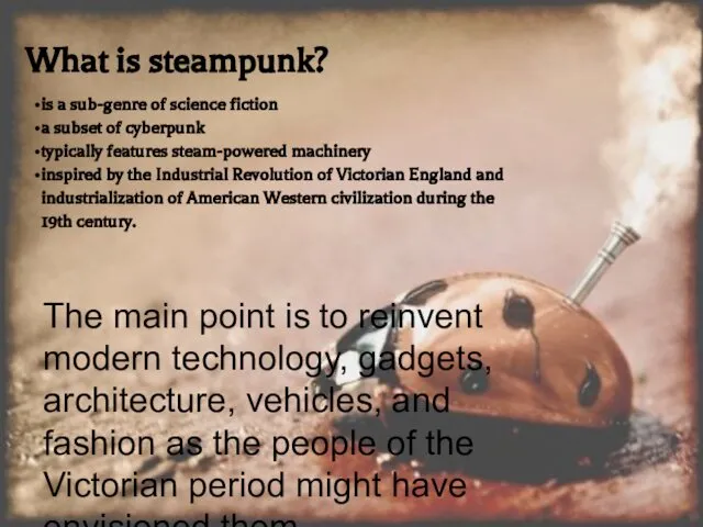 What is steampunk? is a sub-genre of science fiction a subset