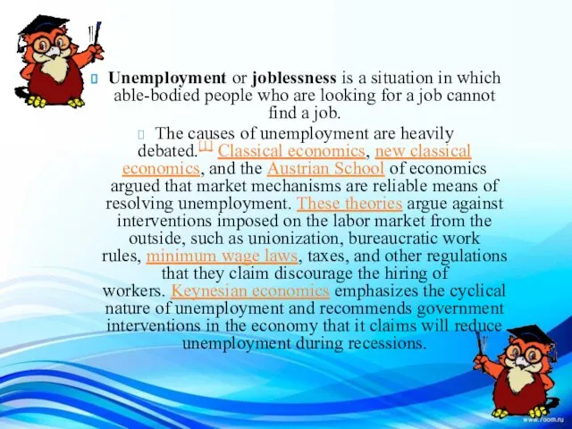 Unemployment or joblessness is a situation in which able-bodied people who