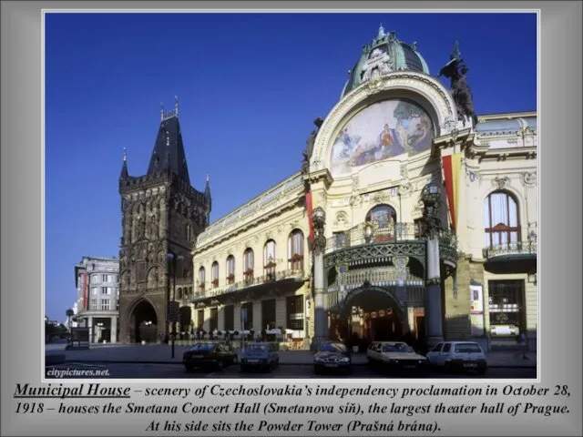 Municipal House – scenery of Czechoslovakia’s independency proclamation in October 28,