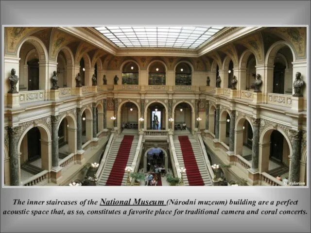 The inner staircases of the National Museum (Národní muzeum) building are