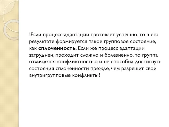 !Если процесс адаптации протекает успешно, то в его результате формируется такое