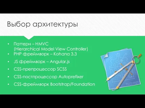 Выбор архитектуры Паттерн – HMVC (Hierarchical Model View Controller) PHP фреймворк