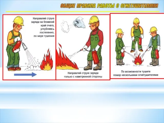 ОБЩИЕ ПРАВИЛА РАБОТЫ С ОГНЕТУШИТЕЛЯМИ