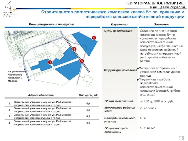 Строительство логистического комплекса класса В+ по хранению и переработке сельскохозяйственной продукции