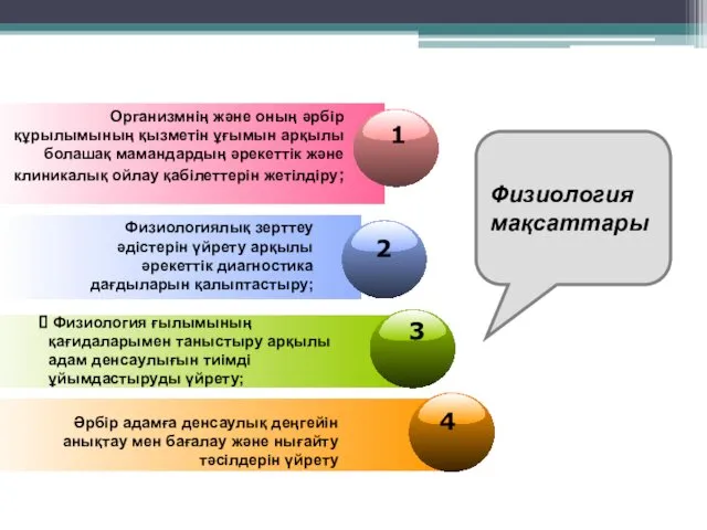 Организмнің және оның әрбір құрылымының қызметін ұғымын арқылы болашақ мамандардың әрекеттік