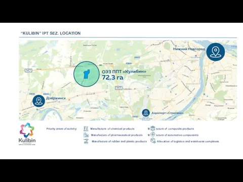 “KULIBIN” IPT SEZ. LOCATION Priority areas of activity: Manufacture of chemical