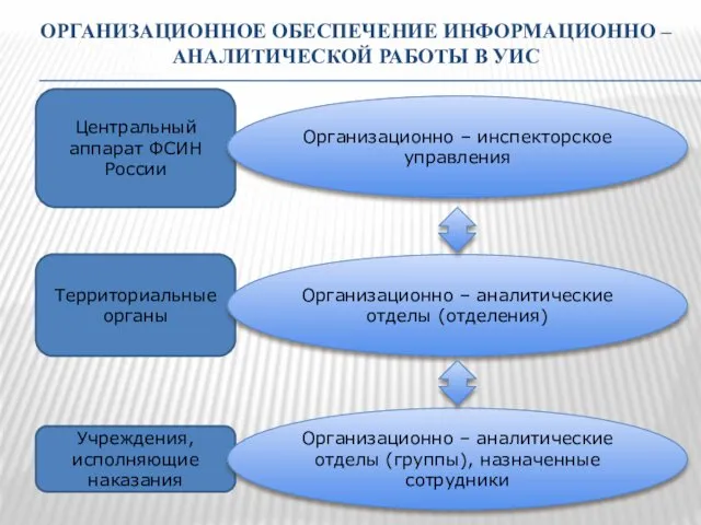 ОРГАНИЗАЦИОННОЕ ОБЕСПЕЧЕНИЕ ИНФОРМАЦИОННО – АНАЛИТИЧЕСКОЙ РАБОТЫ В УИС Центральный аппарат ФСИН