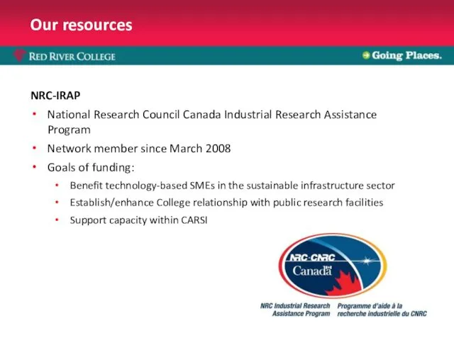 Our resources NRC-IRAP National Research Council Canada Industrial Research Assistance Program