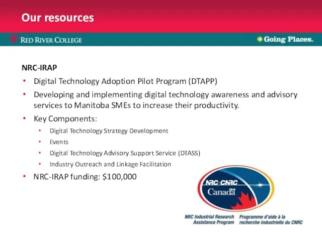 Our resources NRC-IRAP Digital Technology Adoption Pilot Program (DTAPP) Developing and