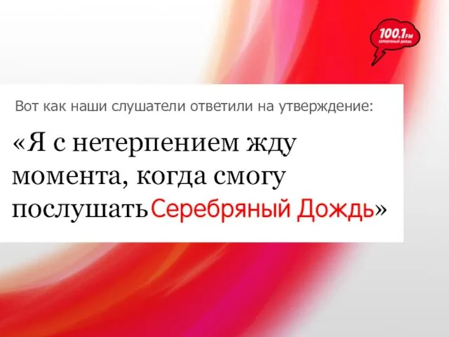 «Я с нетерпением жду момента, когда смогу послушать » Вот как наши слушатели ответили на утверждение: