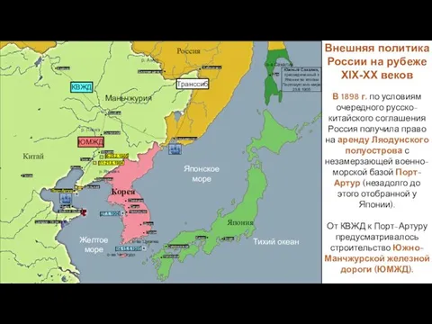 В 1898 г. по условиям очередного русско-китайского соглашения Россия получила право