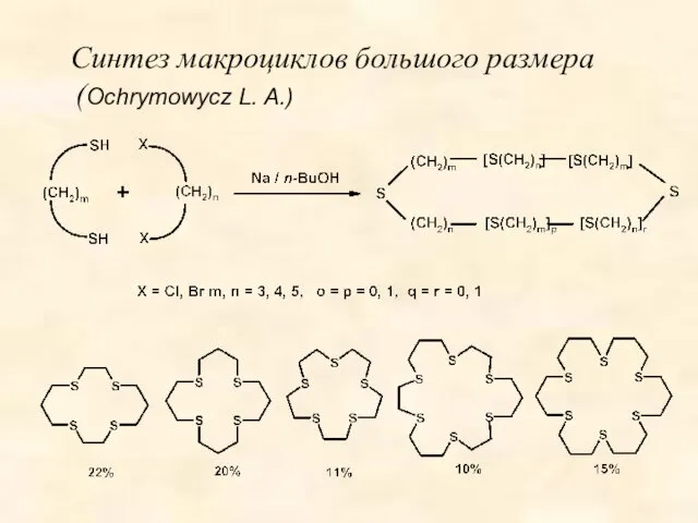 Синтез макроциклов большого размера (Ochrymowycz L. A.)