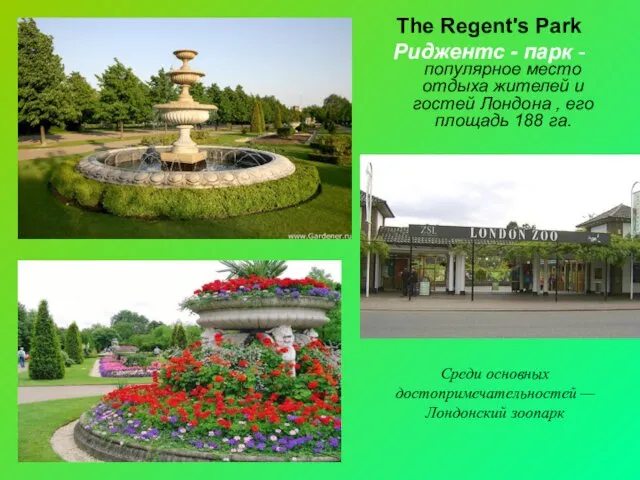 The Regent's Park Риджентс - парк - популярное место отдыха жителей