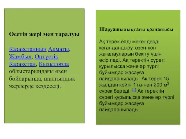 Өсетін жері мен таралуы Қазақстанның Алматы, Жамбыл, Оңтүстік Қазақстан, Қызылорда облыстарындағы