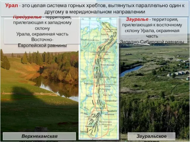 Предуралье - территория, прилегающая к западному склону Урала, окраинная часть Восточно-