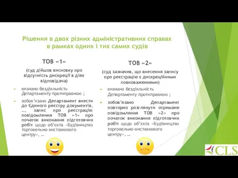 Рішення в двох різних адміністративних справах в рамках одних і тих