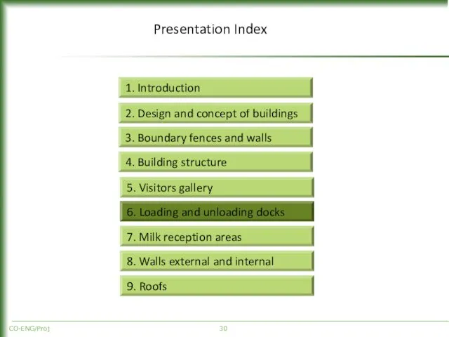 CO-ENG/Proj Presentation Index 2. Design and concept of buildings 3. Boundary