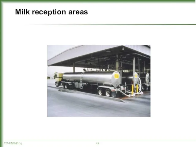 Milk reception areas CO-ENG/Proj