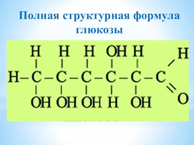 Полная структурная формула глюкозы