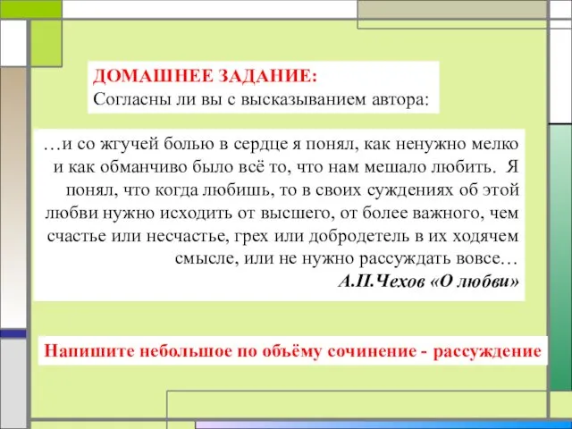 ДОМАШНЕЕ ЗАДАНИЕ: Согласны ли вы с высказыванием автора: …и со жгучей