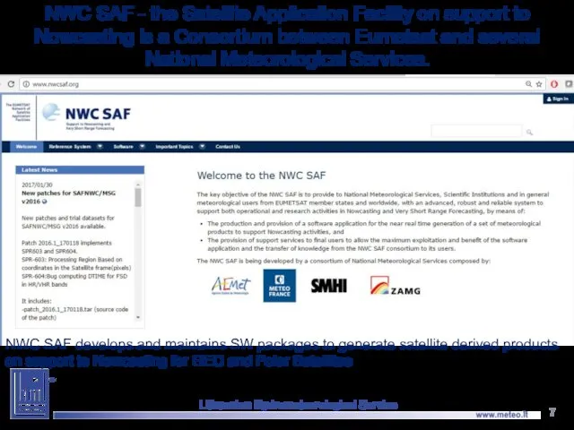 NWC SAF - the Satellite Application Facility on support to Nowcasting