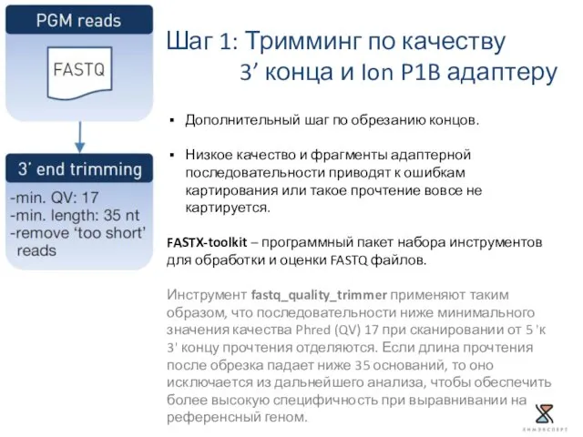 Дополнительный шаг по обрезанию концов. Низкое качество и фрагменты адаптерной последовательности