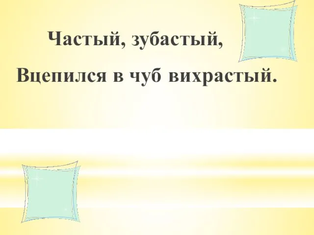 Частый, зубастый, Вцепился в чуб вихрастый.