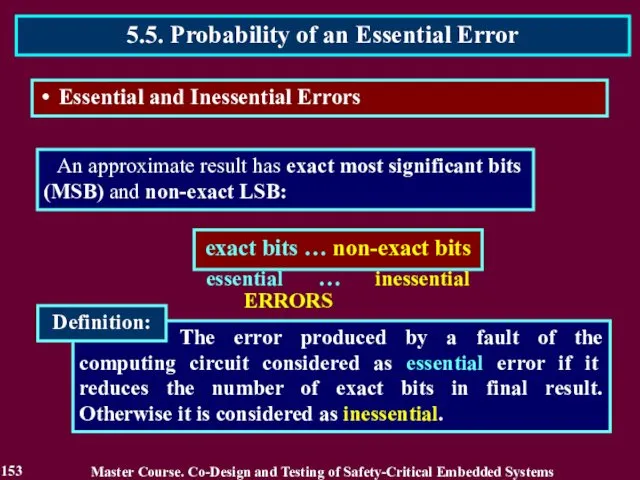 The error produced by a fault of the computing circuit considered