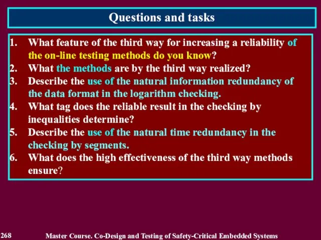 Questions and tasks 268 What feature of the third way for