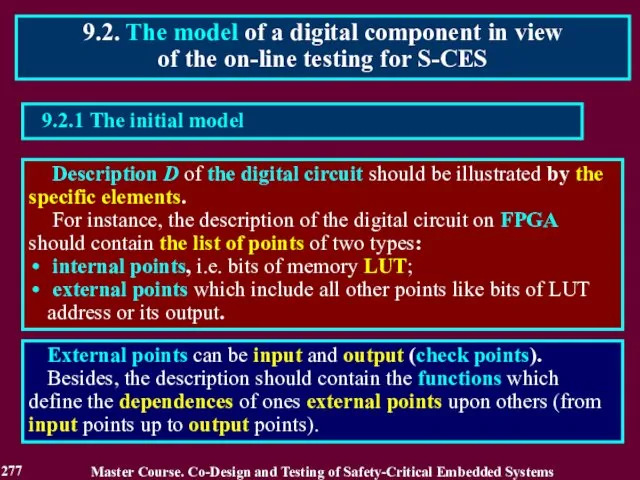 Description D of the digital circuit should be illustrated by the