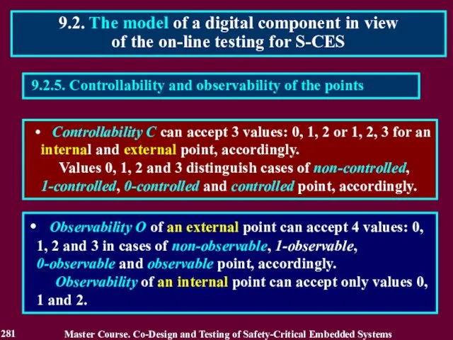 9.2.5. Controllability and observability of the points Controllability C can accept