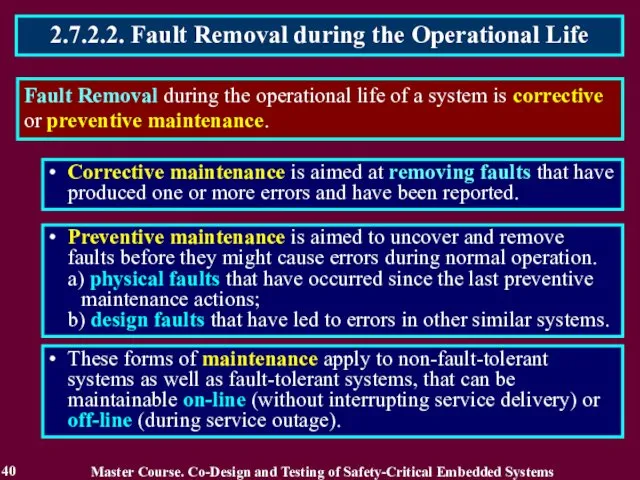 2.7.2.2. Fault Removal during the Operational Life 40 Fault Removal during