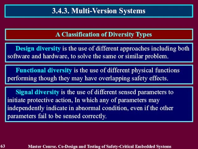 A Classification of Diversity Types 3.4.3. Multi-Version Systems 63 Master Course.