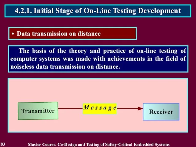 The basis of the theory and practice of on-line testing of