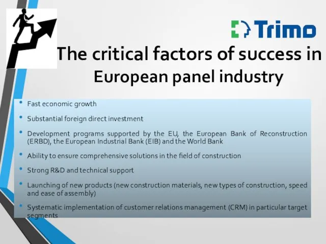 The critical factors of success in European panel industry Fast economic