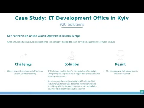 Challenge Open a low cost development office in an Eastern European