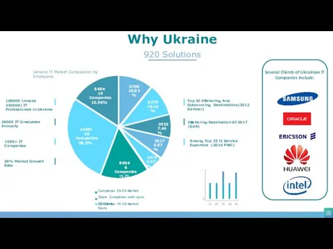 Ukraine IT Market Composition by Employees 160000 (maybe 230000) IT Professionals