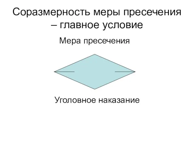 Соразмерность меры пресечения – главное условие Мера пресечения Уголовное наказание