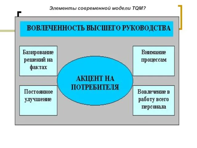 Элементы современной модели TQM?