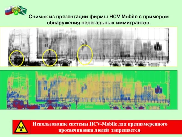 Снимок из презентации фирмы HCV Mobile с примером обнаружения нелегальных иммигрантов.